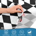 thumbnail image 5 of Yayeee Kitchen Curtains Tier Set of 2 Light Filtering 57"x24" Over Sink Window Panels, Black and White Geometric, 5 of 7