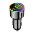 thumbnail image 2 of Yunuuuoa Fast Car Charger 60W 4 Port USB Cigarette Lighter Adapter with LED Light Quick Charge Compatible for iPhone Android Smartphones Tablets in Vehicle Travel, 2 of 6
