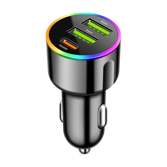 Fast Car Charger with 4 Ports, 60W Fast Charging, Multiple Device Compatibility, Intelligent Protection, Compact Design for Cigarette Lighter Adapters