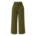 thumbnail image 3 of USNSM Women's Wide Leg Yoga Trousers Fashion Comfy Loose Fit Palazzo Pants Lounge Breathable Jogger Straight Trousers Army Green S, 3 of 4