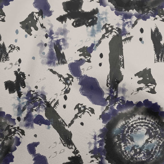 oneOone Polyester Spandex Teal Blue Fabric Abstract Texture Dress Material Fabric Print Fabric By The Yard 56 Inch Wide