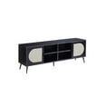 thumbnail image 2 of Black Tv Stand With Graceful Finish Metal Legs And Insert, For 60-inch Tvs, 4 Shelf Organizer Feature, 2 of 3