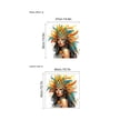 thumbnail image 4 of Adhesivo de pared con retrato colorido de niña con tocado de plumas, 4 of 4