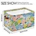 thumbnail image 4 of Yayeee Canvas Storage Basket with Handles for Shelves Fabric Bins Closet Organizer, Blue Floral Wave, 4 of 8