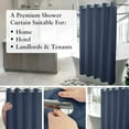 thumbnail image 2 of No Hook Navy Blue Shower Curtain Soft Microfiber & Waterproof - Fabric Shower Curtain or Liner Washable, Hotel Cloth Shower Curtain, Navy Blue, 71x74, 2 of 5