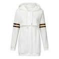 thumbnail image 1 of Lady Maternity Stripe Print Patchwork Nursing Breastfeeding Hoodie Sweatershirt, 1 of 6