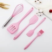 5pcs silicone baking kitchen tool five piece set non stick kitchenware set scraper full five piece set Multi functional silicone scraper, oil brush, frying shovel, egg beater set