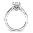 thumbnail image 2 of Auriga Fine Jewelry 925 Sterling Silver Rh-plated Brilliant-cut 7.5mm Round CZ with Side Stones Fashion Ring for Women Size- 7, 2 of 6