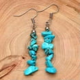 thumbnail image 2 of K-KED Natural Healing Quartz Gravel Earrings Crystal Beaded Tassel Ear Pendant Chakra-Turquoise Quartz, 2 of 6