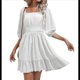 thumbnail image 1 of Vestido Informal de para Mujer, con Mangas Largas Tipo Farol, Cintura Alta y Lazo en la Espalda, Corte A. XL, 1 of 9