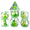 Crocodile, variant on DND Dice Set 7Pcs Polyhedral Resin Dice, Green Cow Core RPG Dice with Silver Numbers for Tabletop Board Games
