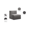 thumbnail image 2 of Meridian Furniture Quincy Grey Velvet Modular Armless Chair, 2 of 14