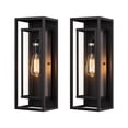 thumbnail image 1 of Aplique de pared para exteriores Mirrea, 18 pulgadas, negro mate, impermeable, juego de 2, 1 of 6
