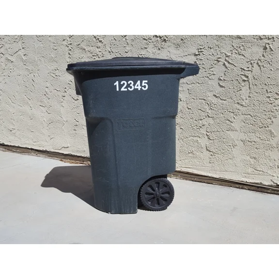 Custom Trash Bin / Wheelie Bin Address Number/Street Decal Stickers