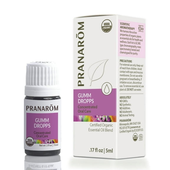 Pranarom - Gumm Dropps Essential Oil for Teeth & Gums, Natural for Oral Care, Pure & Organic Essential Oils (Peppermint, Thyme, Clove, Lemon, & Cinnamon), 5 ml
