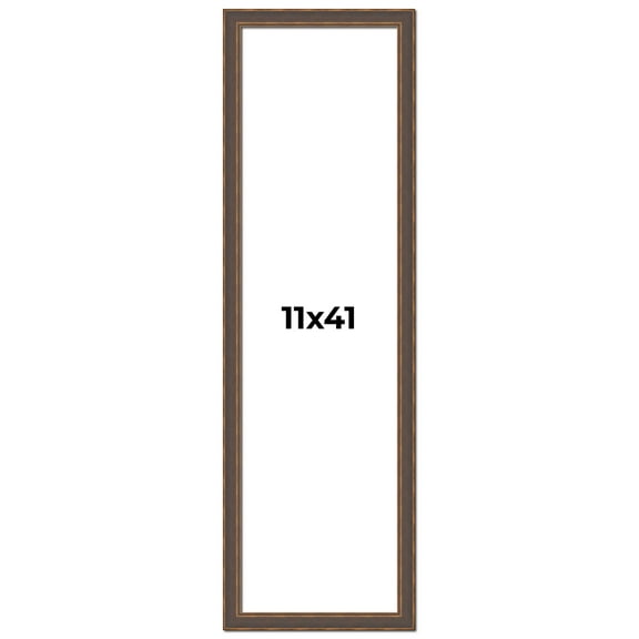 11x41 Frame Golden Caramel Solid Wood Bronze Picture Frame | 1.25 Inch Moulding Width | 0.5 Inch