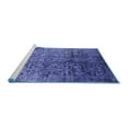 thumbnail image 2 of Ahgly Company Machine Washable Indoor Square Oriental Blue Industrial Area Rugs, 3' Square, 2 of 4