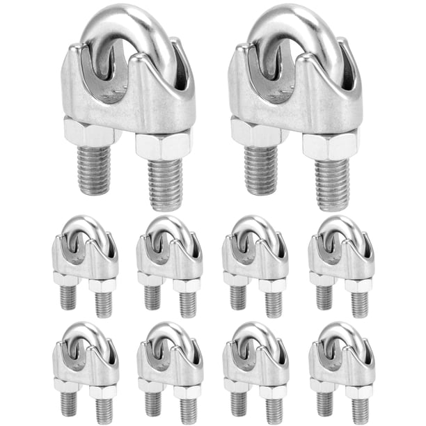 Abrazadera de cable QWORK M16 de acero inoxidable 304, paquete de 10