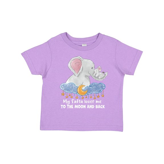 Inktastic My Safta Loves Me to the Moon and Back Elephant Family Boys or Girls Toddler T-Shirt