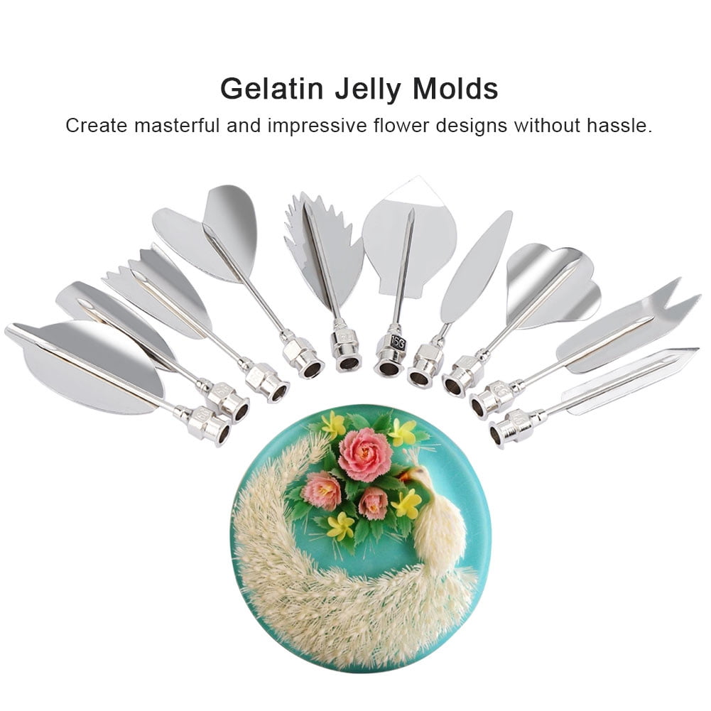 Ccdes Gelatin Pudding Molds,3D Gelatin Jelly Molds Stainless Steel DIY Pudding Art Needle