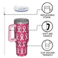 thumbnail image 4 of Pink Breast Cancer Tumbler with Handle and Lid,40oz Double Wall Vacuum Insulated Tumbler,Cups Gift for Women and Men, 4 of 7