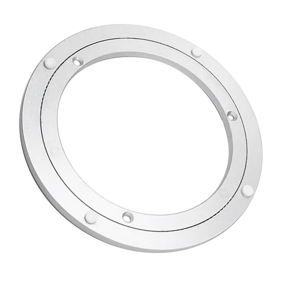 Billuyoard Aluminum Alloy Round Rotating Turntable Bearing Silver Table White Mostrada Blanco plateado 16 pulgadas