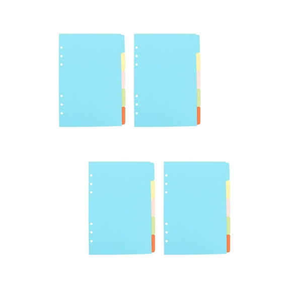 2 Count Colored Pages Binder Dividers with Pockets and Tabs A5