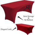 thumbnail image 2 of Spandex Tablecloth 6ft (Approx. 1.8m) Polyester Tablecloth Stretch Spandex Tablecloth - Tablecloth (Backless Red), 2 of 4
