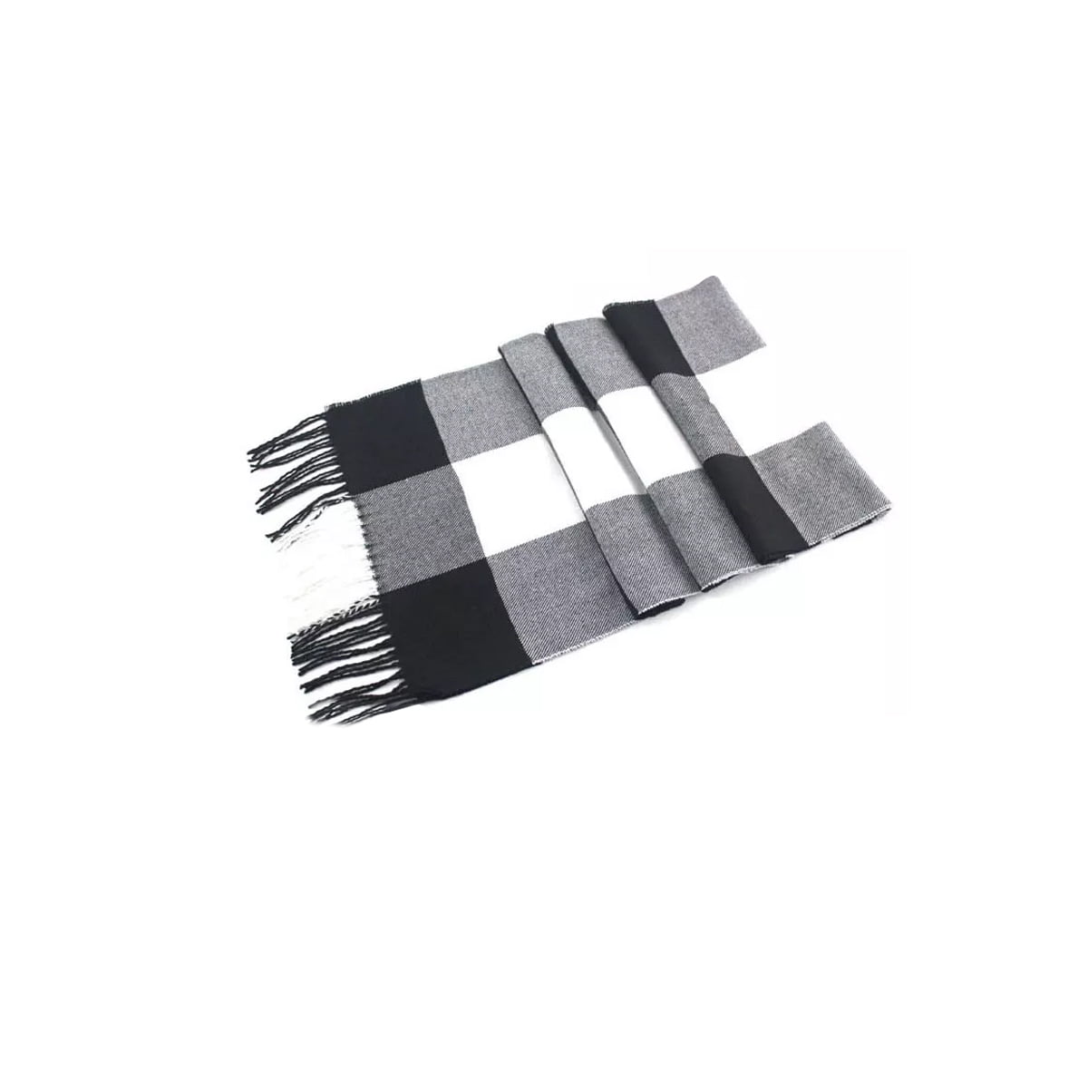 black and white plaid blanket scarf