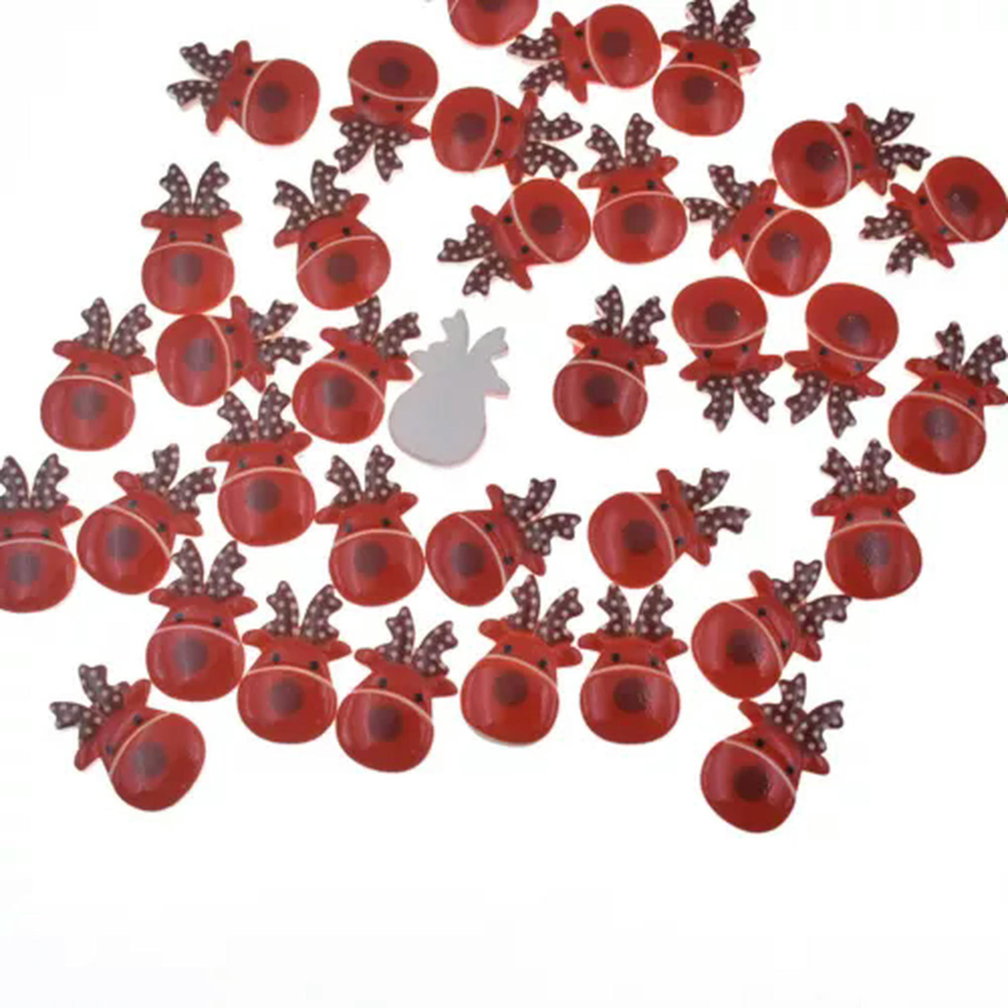 HOOUN 10pcs Cute Christmas Resin Flatback Scrapbook Beads For Jewelry Making DIY Craft-Style011