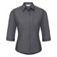 thumbnail image 1 of Russell Collection- Camisa entallada de manga tres cuartos de popelín y fácil cuidado de poliéster y algodón para mujer (Gris Convoy), 1 of 6
