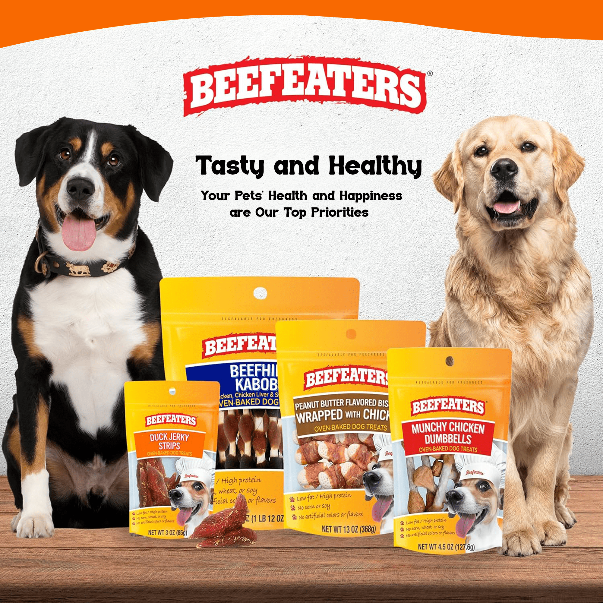 Beefeaters Duck Jerky Strips for Dogs 38oz, Oven-Baked High Protein Dog Treats Duck Jerky - Low Fat Grain-Free Dog Snacks - No Corn Wheat or Soy - Chewy Dog Jerky Treats for Training and Rewards
