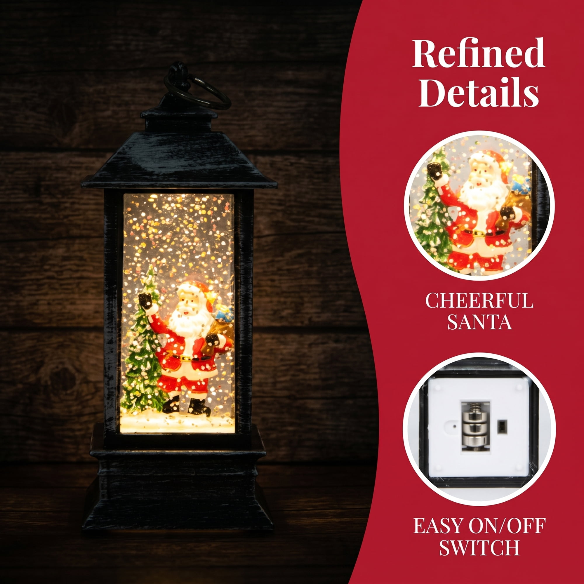 Unique Bargains Christmas Light Up Crystal Ball Mini LED Glitter Sphere Orb Brown Style R