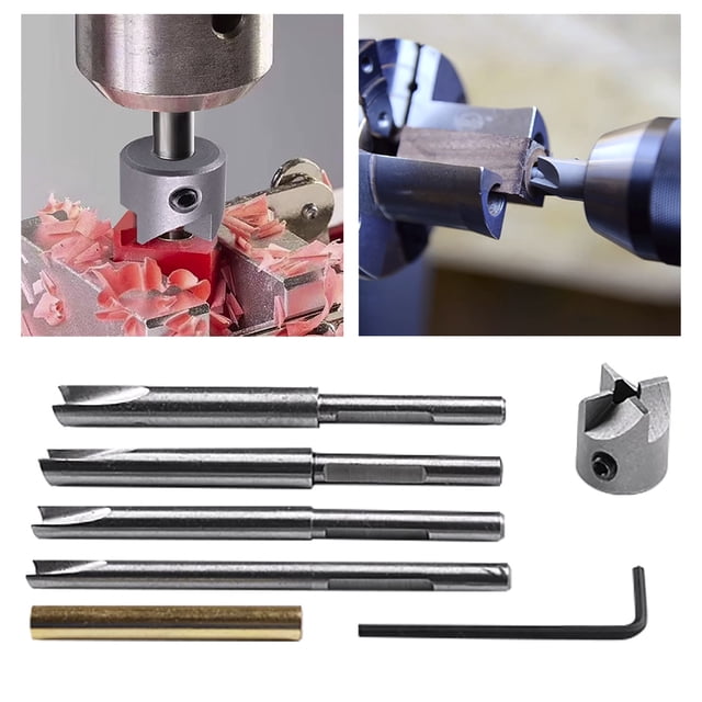 WIFKLSIIPG 7PCS Pen Mill Set High Speed Steel Pen Barrel Trimmer Kit Rustproof Pen Barrel Trimming Good Cutting Pen Mill Trimmer Set Efficient Cutter Shafts Mill Trimmer Set for Woodorking