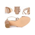 thumbnail image 2 of BLISSFUL STEP Women's Glitter Block Heel Sandals Crisscross Ankle Strap Open Toe Shoes Rose Gold 9, 2 of 6