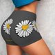thumbnail image 4 of Balery Keep Life Simple Daisy Flower Pantalones cortos de entrenamiento estampados para mujer, sin costuras, ajustados, para gimnasio, yoga, correr, deportes, ejercicio activo, fitness.-XX-Large, 4 of 8