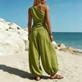 thumbnail image 6 of Khunlpohl Womens 2 Piece Sets One Shoulder Sleeveless Pleated Tops and Elastic Waisted Tapered Loose Pants Fashion Casual Beach Vacation Set, 6 of 6