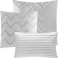thumbnail image 4 of Nanshing Textured Geometric Pattern 7 Piece Cassy Comforter Set, Grey, King, 4 of 5