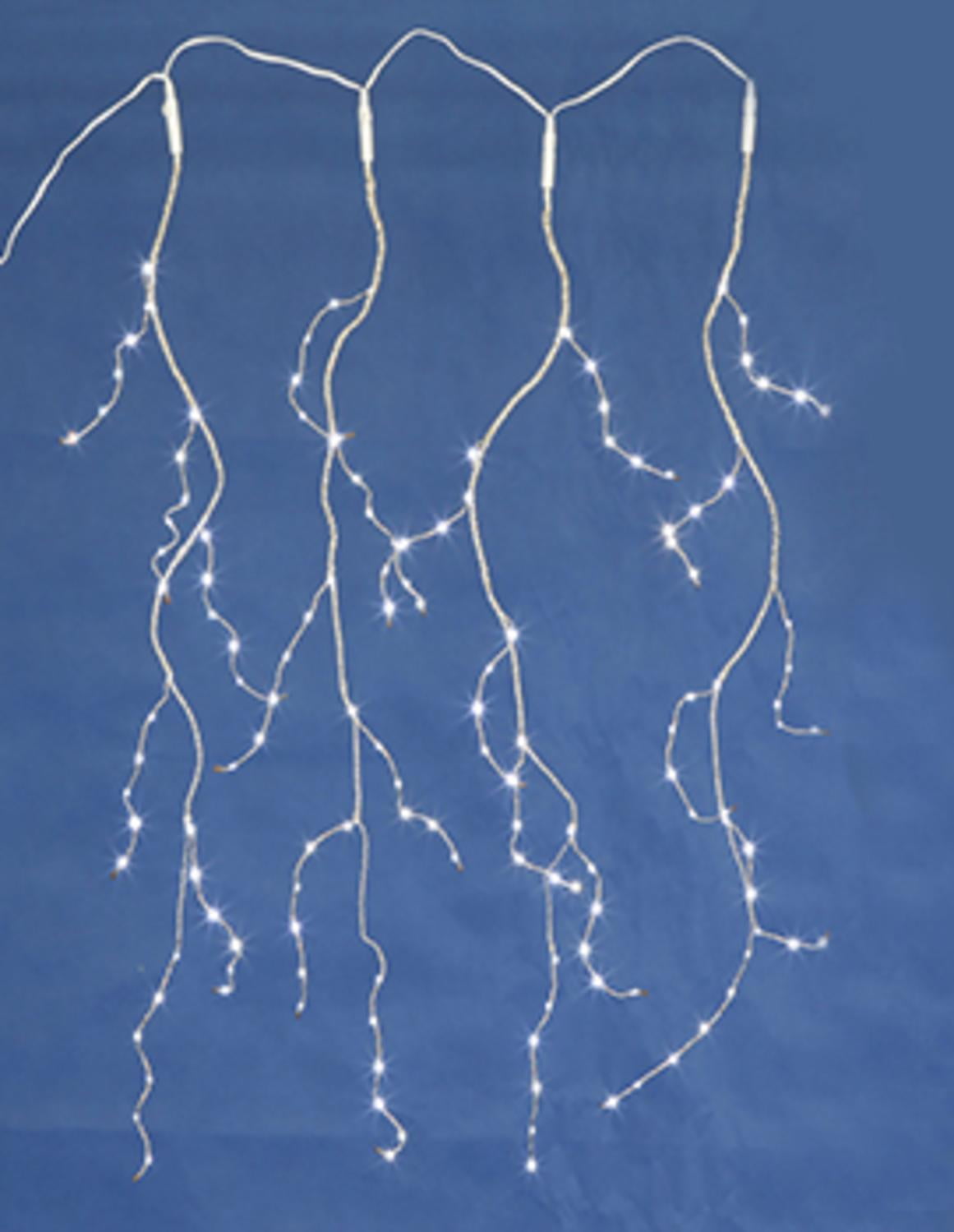 Set of 288 Warm White LED Angel Tear Drop Branch Icicle Christmas Light Curtain