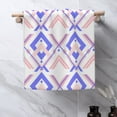 thumbnail image 5 of YFYANG Absorbent Towel, Soft Skin-Friendly Purple Geometric Stripes Washcloth Bath Towel, Suitable for All Skin, 27.5 x 16-inch, 5 of 7