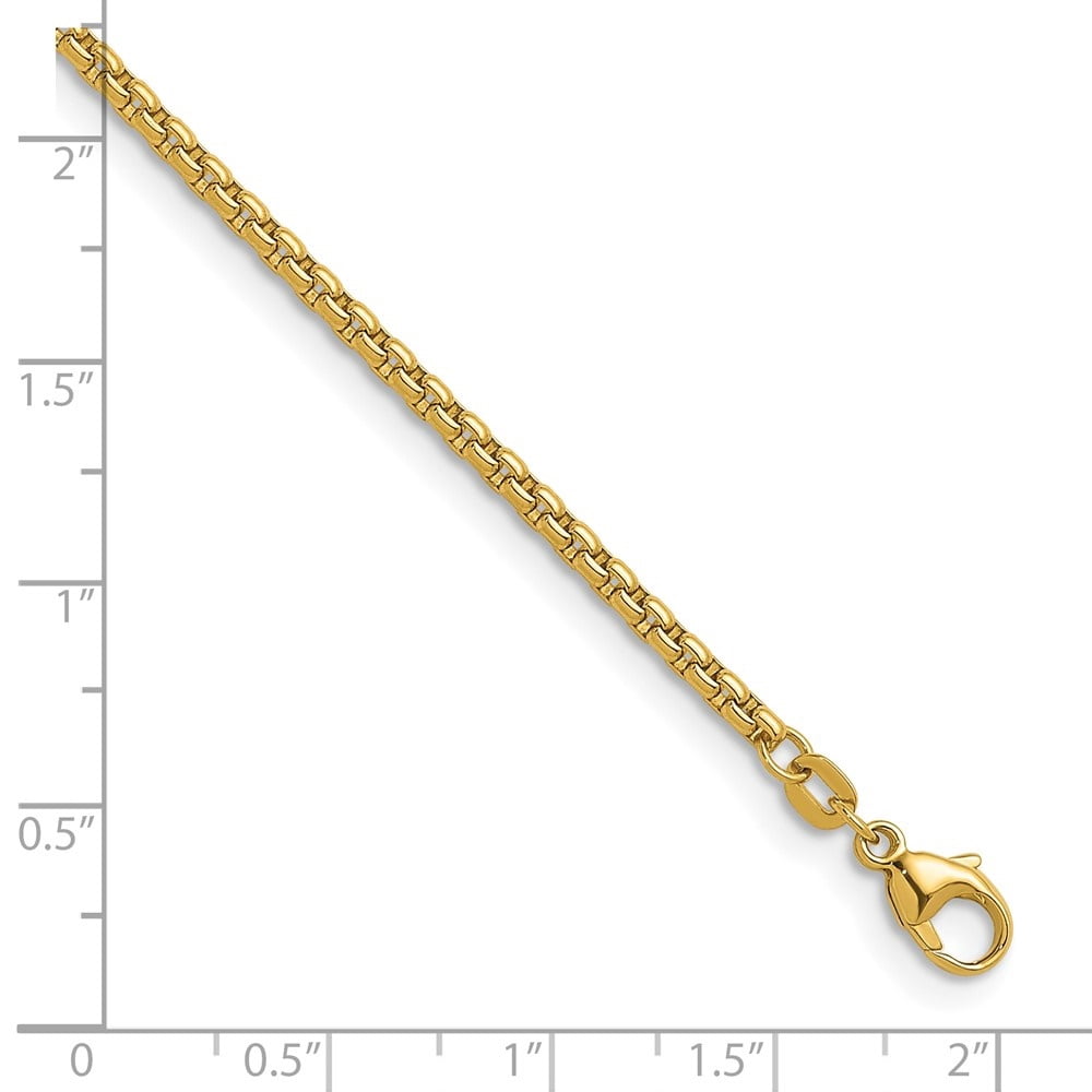 Diamond2Deal 18K Yellow Gold Polished 2.7mm Solid Round Box Chain Necklace for Women 20"