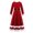 Red, variant on YONGHS Kids Girls Christmas Santa Mrs Claus Cosplay Costume Long Sleeve Velvet Xmas Party Maxi Dress Green 2