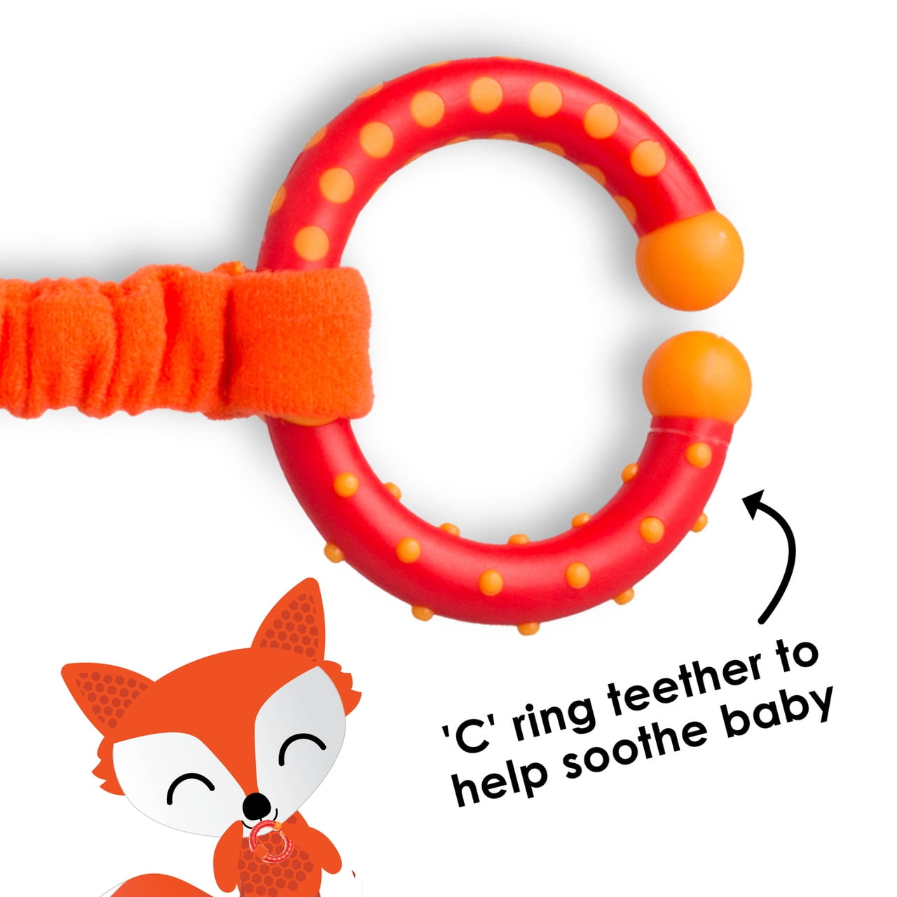 Diono Baby Harness Straps & Character Toy, 2 Pack Shoulder Pads, Fox