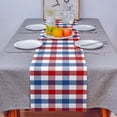 thumbnail image 4 of Table Runner Dresser Scarves 72 Inch Long, Independence Day Patriotic Buffalo Plaid Linen Dining Table Runners Freedom Red Blue White Checker Tabletop Scarf for Wedding Holiday Party Kitchen, 4 of 9