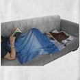 thumbnail image 6 of Modern Soft Flannel Fleece Throw Blanket, View of Mediterranean Santorini Aegean Sea Seascape Holiday Artwork, Cozy Plush for Indoor and Outdoor Use, 50" x 60", Pale Grey Sky Blue, by Ambesonne, 6 of 6