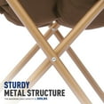 thumbnail image 5 of OSM Square Saucer Chair with Ottoman, Furry Cozy Seat for Teens Adults with Gold Metal Frame & Non-Slip Pad, Oversized Room Chair for Bedroom, Living Room & Dorm (Brown), 5 of 10