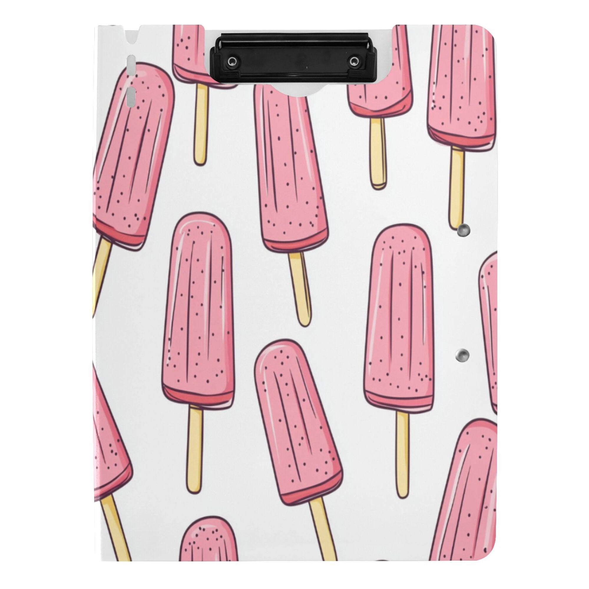 FORMRS A4 Clipboard Folder with Pen Holder Horizontal Foldable School Office Binder, Pink Ice Cream