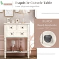 thumbnail image 6 of INCLAKE Narrow Console Table,Rustic Entryway Table Slim Sofa Table with Three Storage Drawers and Open Bottom Shelf,Wood Side Table for Living Room Entryway Hallway,Easy Assembly,Ivory, 6 of 7