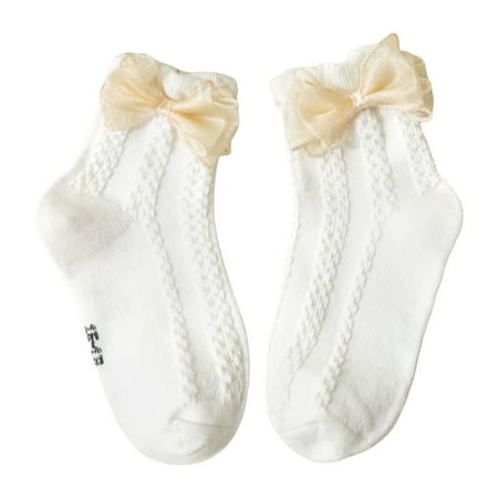 

Toddler Kids Girls Socks Solid Color Cute Lace Bowknot Socks Children Spring Autumn Casual Princess Stockings