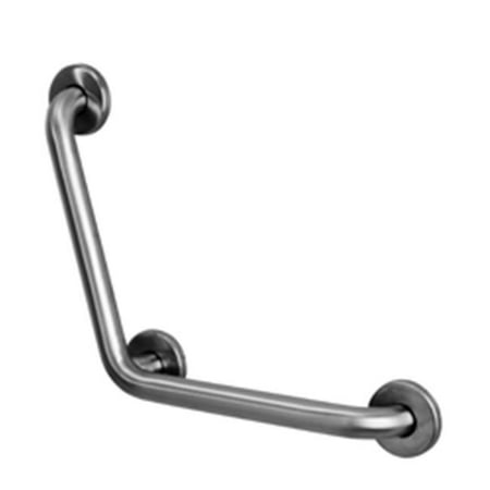 Steel Angle Bar Ponte Giulio G55JAS14 12 x 12 in. 110 Angled Stainless Steel Grab Bar with Center Post ()
